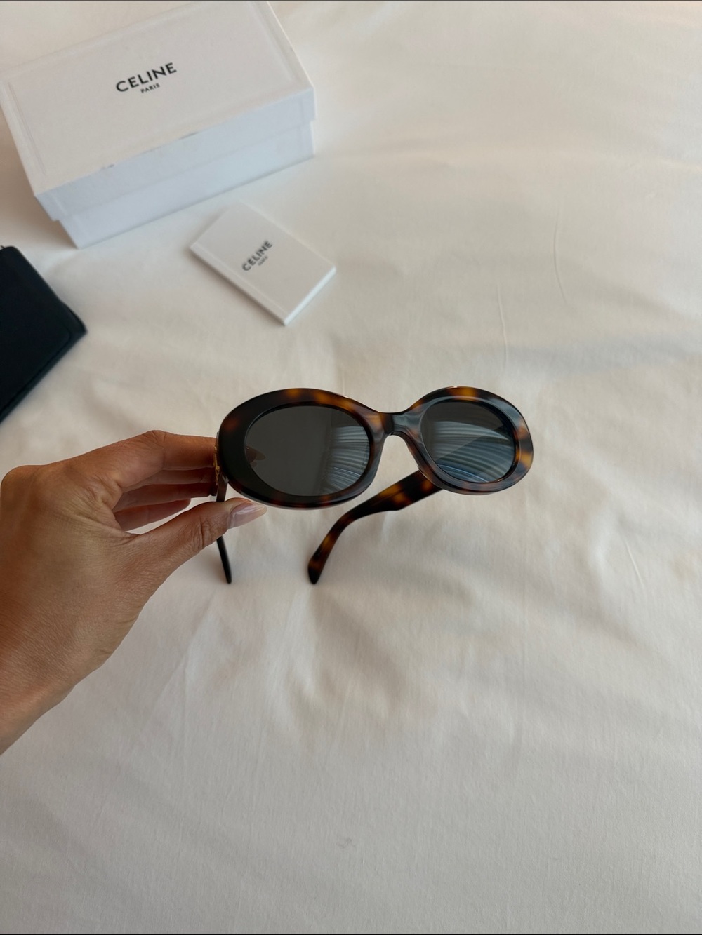 Celine Tortoiseshell Sunglasses with Gold Triomphe Accent - Picture 2 of 7